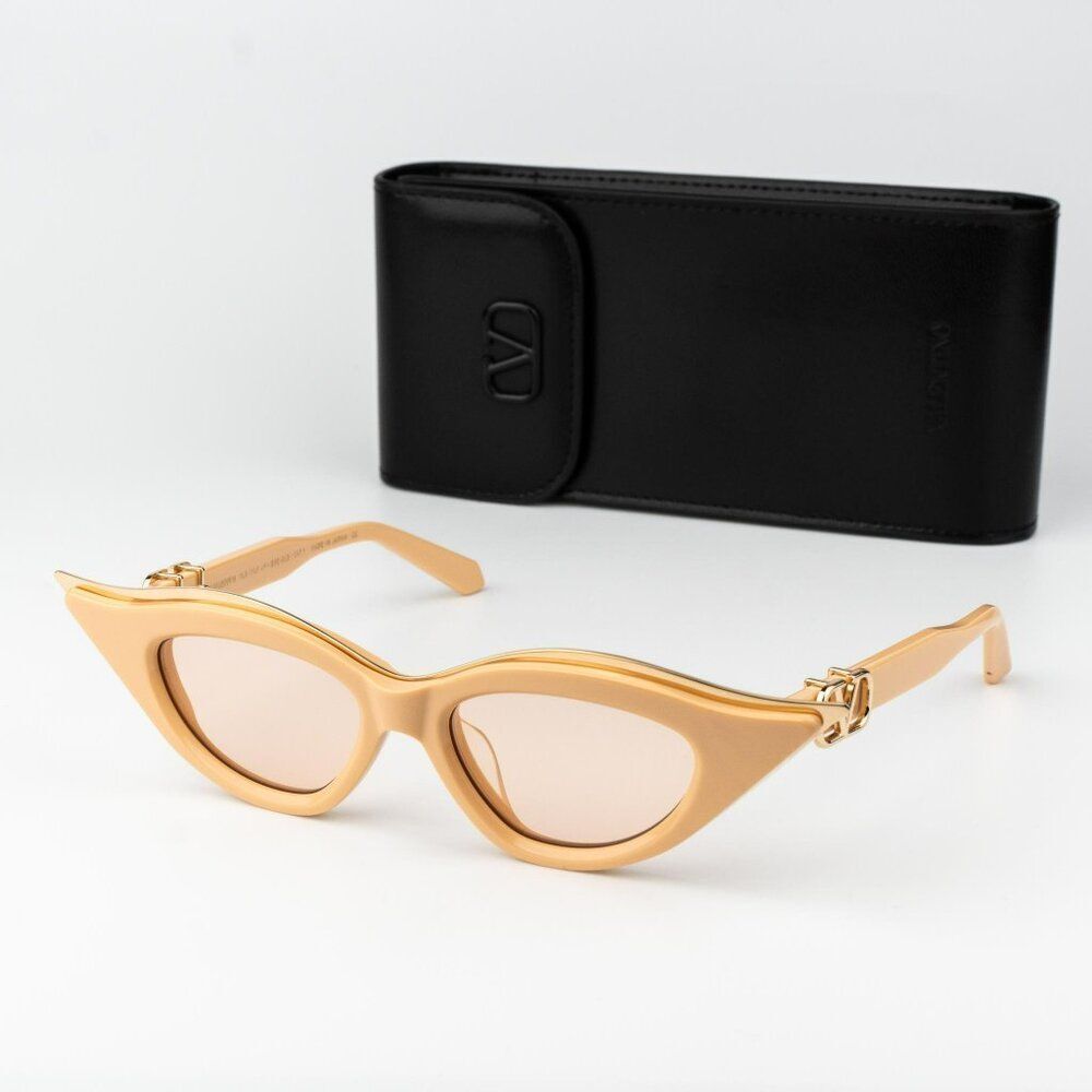 Valentino Women Sunglasses Beige Gold Nude Cat Eye V - GOLDCUT - II VLS-114C-49